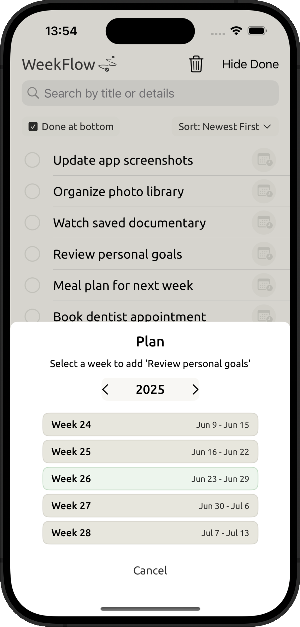 Clean interface design
